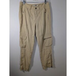 Go Silk Womens Cargo Silk Blend Pants Khaki Utility Pockets Outdoor Size 4